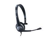 Cyber Acoustics AC 104 Mono Headset and Boom Mic with PC Y Adapter