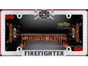 Firefighter Chrome License Plate Frame