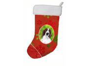 Welsh Springer Spaniel Red And Green Snowflakes Holiday  Christmas Stocking