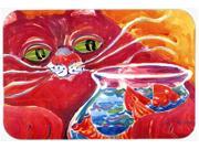 Big Red Cat at the fishbowl Glass Cutting Board Large