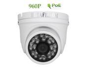 HOSAFE 13MD4P 960P POE Outdoor Dome IP Camera night vision Support ONVIF Motion detection and email alert POE module included