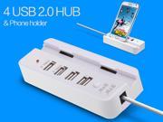 STW High Speed Mini 4 Port USB 2.0 Hub 100cm Cable Length For Laptop PC Computer Laptop [as phone holder]