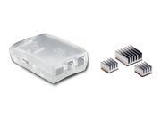 Raspberry Pi Model B Enclosure Kit w Frost Case Aluminum Heatsinks