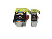 2PKS remanufactured ink cartridge for KODAK 30XL with chip Black Tri Color for ESP C110 310 315 Office 2150 2170 HERO 3.1 5.1