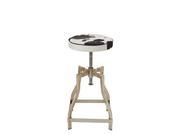 Mtl Hide Lthr Adj Stool 13 Inches Width 29 Inches Height