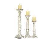 Gls Cndl Hldr Set Of 3 13 Inches 17 Inches 21 Inches Height