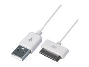 4XEM 4XUSB2APPL10FT White 30 Pin To USB 2.0 Cable For iPhone iPod iPad