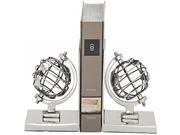 Alum Globe Bookend Pr 5 Inches Width 7 Inches Height
