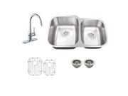 UPC 400200001041 product image for All-in-One Undermount Stainless Steel 30 in. 0-Hole Double Bowl Kitchen Sink wit | upcitemdb.com