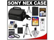 Sony LCS-U20 Medium Carrying Case for Handycam, Cyber-Shot, NEX Digital Camera (Black) with 16GB Card + NP-FW50 Battery + 3 UV/FLD/PL Filters + Tripod + Accesso