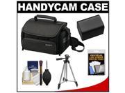 Sony LCS-U20 Medium Carrying Case for Handycam, Cyber-Shot, NEX Digital Camera (Black) with NP-FV70 Battery + Tripod + Accessory Kit