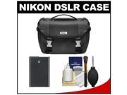 Nikon Deluxe Digital SLR Camera Case - Gadget Bag with EN-EL14 Battery + Cleaning Kit