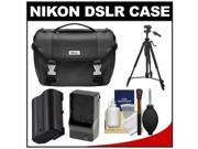 Nikon Deluxe Digital SLR Camera Case - Gadget Bag with EN-EL15 Battery + Charger + Tripod + Cleaning Kit