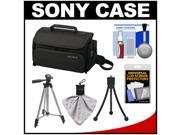Sony LCS-U20 Medium Carrying Case for Handycam, Cyber-Shot, NEX Digital Camera (Black) with Tripod + Accessory Kit