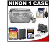 Nikon 1 Series Deluxe Digital Camera Case (Gray) with 32GB Card + EN-EL21 Battery + Tele/Wide Lenses + Accessory Kit