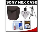 Sony LCS-BBF Soft Digital Camera Case for NEX Digital Cameras (Black) with Tripod + Accessory Kit