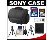 Sony LCS-SC21 Soft Digital SLR Camera Carrying Case with 32GB SD Card + Tripod + Accessory Kit