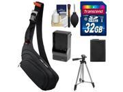 Sony LCS-EME/BI E-Mount NEX Digital Camera Sling Case with 32GB Card + Battery & Charger + Tripod + Accessory Kit