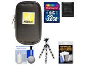 Nikon Coolpix Nylon Digital Camera Carrying Case with 32GB Card + Flex Tripod + Accessory Kit