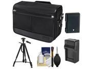 Nikon DSLR Camera/Tablet Messenger Shoulder Bag with EN-EL14 Battery & Charger + Tripod + Kit for Df, D3200, D3300, D5100, D5200, D5300