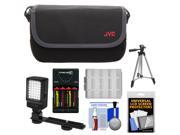 JVC CBV2013 Everio Video Camera Camcorder Case with LED Video Light & Batteries & Charger + Tripod + Accessory Kit