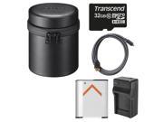 Sony LCS-BBL Carrying Case for DSC-QX100 Camera (Black) with 32GB Card + Battery & Charger + HDMI Cable