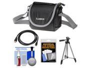 Panasonic Digital Camera Carrying Case (Black) with Tripod + HDMI Cable + Accessory Kit for Lumix FZ70 & FZ200 Cameras