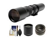 Rokinon 500mm f/8 Telephoto Lens & 2x Teleconverter with Cleaning Kit for Sony Alpha NEX Digital Cameras