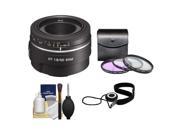 Sony Alpha A-Mount 50mm f/1.8 DT SAM Lens with 3 (UV/FLD/CPL) Filter Set + Cleaning Kit