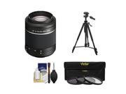 Sony Alpha A-Mount 55-200mm f/4-5.6 DT SAM Zoom Lens with Tripod + 3 UV/ND8/CPL Filter Set + Cleaning Kit
