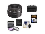 Sony Alpha A-Mount 50mm f/1.8 DT SAM Lens with 3 (UV/FLD/CPL) Filter Set + Case + Cleaning Accessory Kit