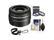 Sony Alpha A-Mount 30mm f/2.8 DT Macro SAM Lens with 3 UV/FLD/CPL Filter Set + Cleaning Kit