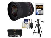Samyang 24mm f/1.4 ED IF AS UMC Manual Focus Wide Angle Lens (for Sony Alpha Cameras) with 3 UV/CPL/ND8 Filters + Tripod + Accessory Kit