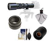 Samyang 500mm f/8.0 Telephoto Lens & 2x Teleconverter with Cleaning Kit for Sony Alpha NEX Digital Cameras