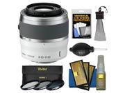 Nikon 1 30-110mm f/3.8-5.6 VR Nikkor Lens (White) with 3 UV/CPL/ND8 Filters + Cleaning & Accessory Kit