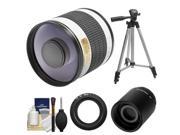 Rokinon 500mm f/6.3 Mirror Lens & 2x Teleconverter with Tripod + Accessory Kit for Nikon 1 J1 J2 V1 Digital Cameras