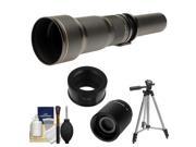 Rokinon 650-1300mm f/8-16 Telephoto Lens (Black) & 2x Teleconverter with Tripod + Accessory Kit for Samsung NX Digital Cameras