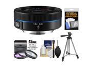Samsung 16mm f/2.4 NX Ultra Wide Pancake Lens (Black) with Tripod + 3 UV/FLD/CPL Filters + Accessory Kit