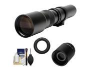 Samyang 500mm f/8.0 Telephoto Lens & 2x Teleconverter with Cleaning Kit for Nikon 1 J1 J2 V1 Digital Cameras