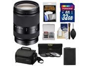 Sony Alpha E-Mount E 18-200mm f/3.5-6.3 LE OSS Zoom Lens with Sony Case + 32GB Card + 3 UV/CPL/ND8 Filters + Battery + Accessory Kit