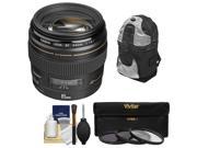 Canon EF 85mm f/1.8 USM Lens with Backpack + 3 UV/CPL/ND8 Filters + Cleaning Kit