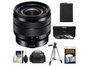 Sony Alpha E-Mount 10-18mm f/4.0 OSS Wide-angle Zoom Lens with Battery + Case + 3 UV/CPL/ND8 Filters + Tripod + Accessory Kit