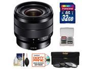 Sony Alpha E-Mount 10-18mm f/4.0 OSS Wide-angle Zoom Lens with 32GB Card + Case + 3 UV/CPL/ND8 Filters + Accessory Kit