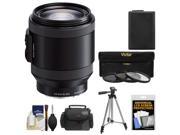 Sony Alpha E-Mount 18-200mm f/3.5-6.3 OSS PZ Zoom Lens with Battery + Case + 3 (UV/ND8/CPL) Filters + Tripod + Accessory Kit
