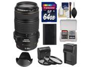 Canon EF 70-300mm f/4-5.6 IS USM Zoom Lens with 64GB Card + LP-E6 Battery & Charger + 3 UV/CPL/ND8 Filters + Hood + Accessory Kit