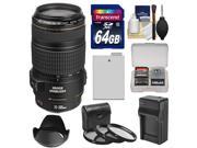 Canon EF 70-300mm f/4-5.6 IS USM Zoom Lens with 64GB Card + LP-E8 Battery & Charger + 3 UV/CPL/ND8 Filters + Hood + Accessory Kit