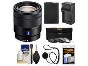 Sony Alpha E-Mount Vario-Tessar T* 16-70mm f/4.0 ZA OSS Zoom Lens with Battery & Charger + 3 UV/ND8/CPL Filters + Accessory Kit