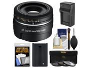 Sony Alpha A-Mount 30mm f/2.8 DT Macro SAM Lens with NP-FM500H Battery & Charger + 3 Filters + Kit
