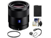 Sony Alpha E-Mount Sonnar T* FE 55mm f/1.8 ZA Lens with NP-FW50 Battery + Filter + Accessory Kit