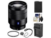 Sony Alpha E-Mount Vario-Tessar T* FE 24-70mm f/4.0 ZA OSS Zoom Lens with NP-FW50 Battery + Charger + Filter + Accessory Kit